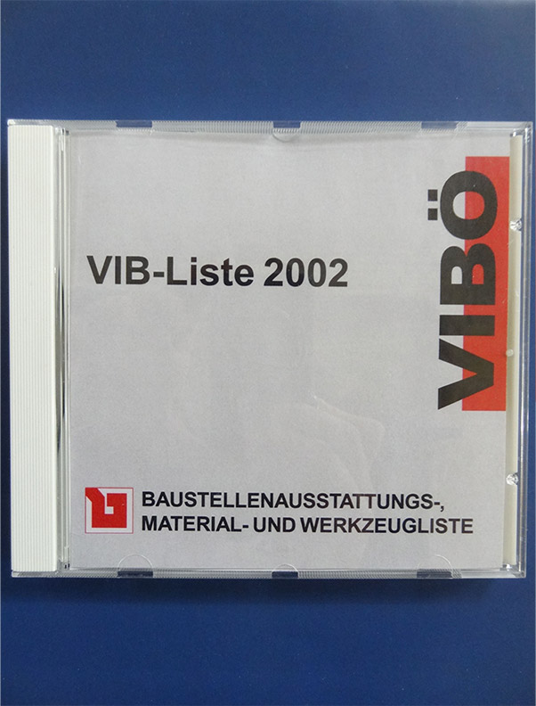 Baustellenausstattungs-, Material- und Werkzeugliste 2002 (VIB-Liste) / CD-Rom